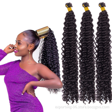 Water Wave Curly Synthetic Crochet Braiding Hair Extension Wholesale Pre Looped Hot Sell Passion Twist Hair For Afro Black Women